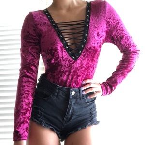 Emma and Sam velvet bodysuit